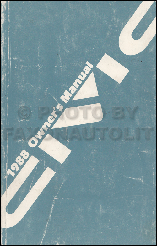 1988 Honda Civic Owner's Manual Original