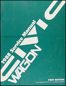 1988 Honda Civic Wagon Repair Manual Original 