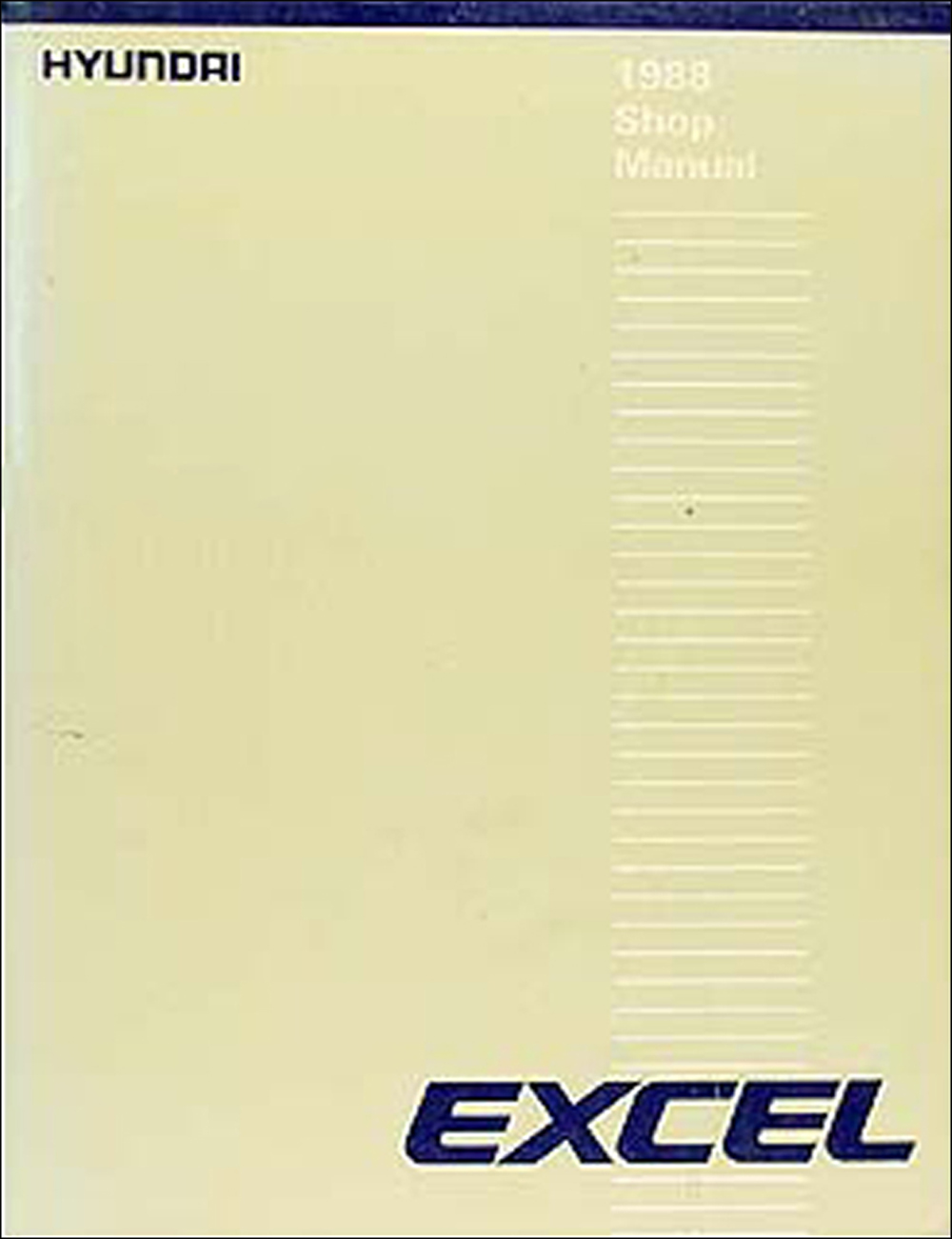 1988 Hyundai Excel Repair Manual Original