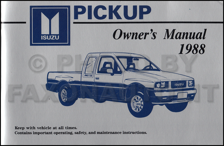1988 Isuzu Pickup Truck Owner's Manual Original - Canadian