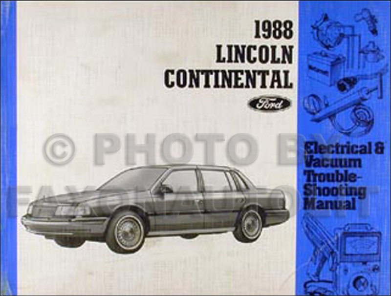 1988 Lincoln Continental Electrical Troubleshooting Manual Supplement