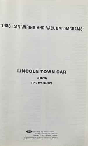 1988 Lincoln Foldout Wiring Diagrams Original - Select your model from the list