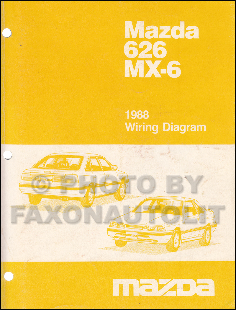 1988 Mazda 626 and MX-6 Wiring Diagram Manual Original