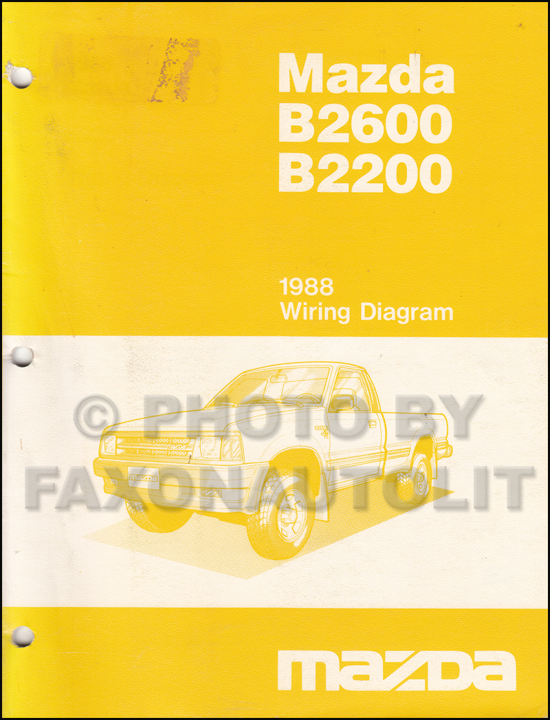 1988 Mazda B2600 B2200 Pickup Truck Wiring Diagram Manual Original