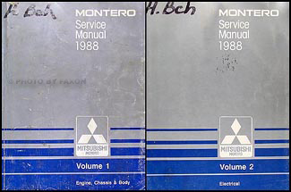 1988 Mitsubishi Montero Repair Manual Set Original