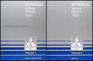 1988 Mitsubishi Starion Repair Manual Original 2 Vol. Set