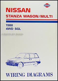 1988 Nissan Stanza Wagon/Multi Wiring Diagram Manual Original 