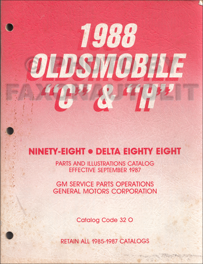 1988 Oldsmobile 88 and 98 Parts Book Original