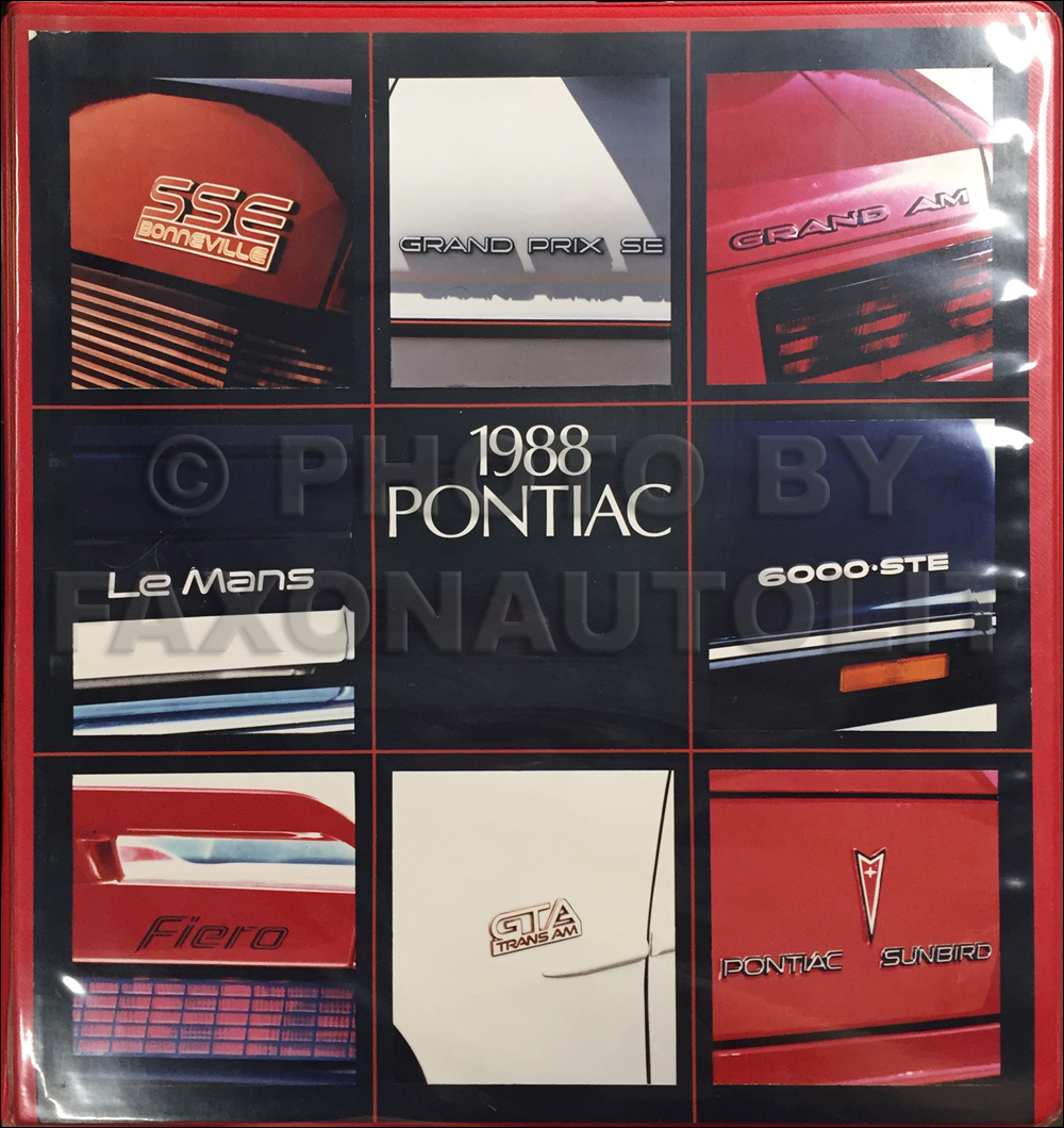 1988 Pontiac Advance Press Kit Original
