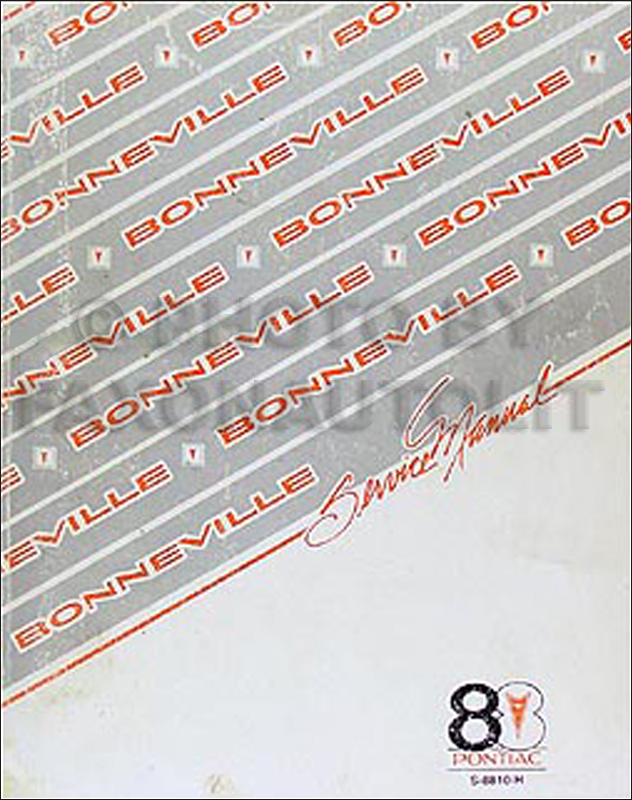 1988 Pontiac Bonneville Repair Manual Original 