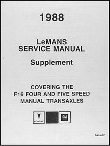 1991 LeMans 4- & 5-Speed Manual Transaxle Repair Manual Original 