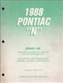 1988 Pontiac Grand Am Parts Book Original