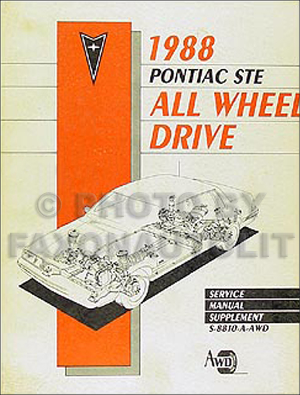 1988 Pontiac 6000 STE All Wheel Drive Repair Shop Manual Original Supp.