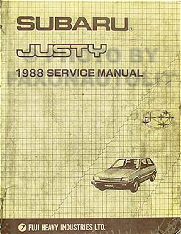 1988 Subaru Justy Repair Manual Original 