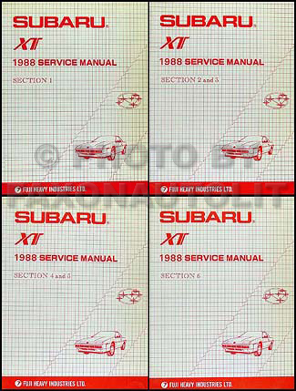1988 Subaru XT Repair Manual Original 6 Section/4 Book Set 