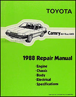 1988 Toyota Camry All-Trac 4WD Repair Manual Original 