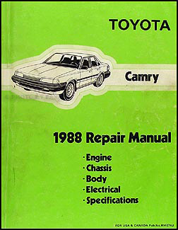 1988 Toyota Camry Repair Manual Original 