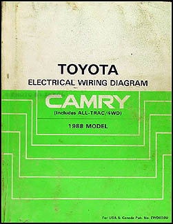 1988 Toyota Camry Wiring Diagram Manual Original