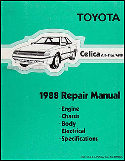 1988 Toyota Celica All-Trac 4WD Repair Manual Original 