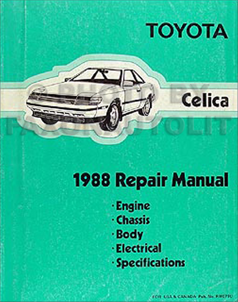 1988 Toyota Celica Repair Manual Original 