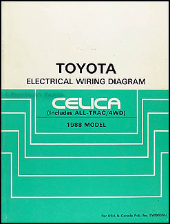 1988 Toyota Celica Wiring Diagram Manual Original