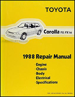 1988 Toyota Corolla FX/FX 16 Repair Manual Original