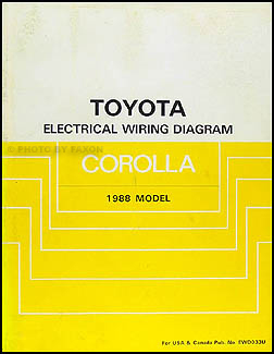 1988 Toyota Corolla RWD Wiring Diagram Manual Original