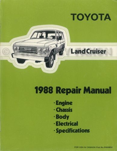 1989 Toyota Land Cruiser Repair Manual Original 