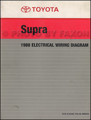1988 Toyota Supra Wiring Diagram Manual Factory Reprint