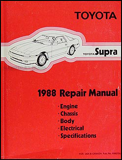1988 Toyota Supra Repair Shop Manual Original
