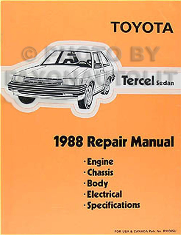 1988 Toyota Tercel Repair Manual Original