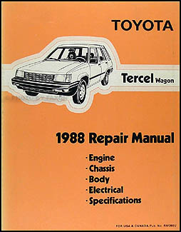 1988 Toyota Tercel Wagon Repair Manual Original
