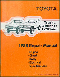 1988 Toyota Pickup Truck/4Runner (VZN) Repair Manual Original