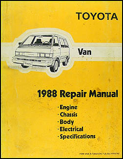 1988 Toyota Van Repair Manual Original 