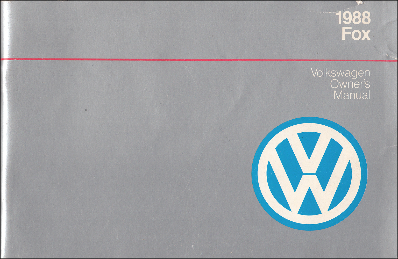 1988 Volkswagen Fox Owner's Manual Original