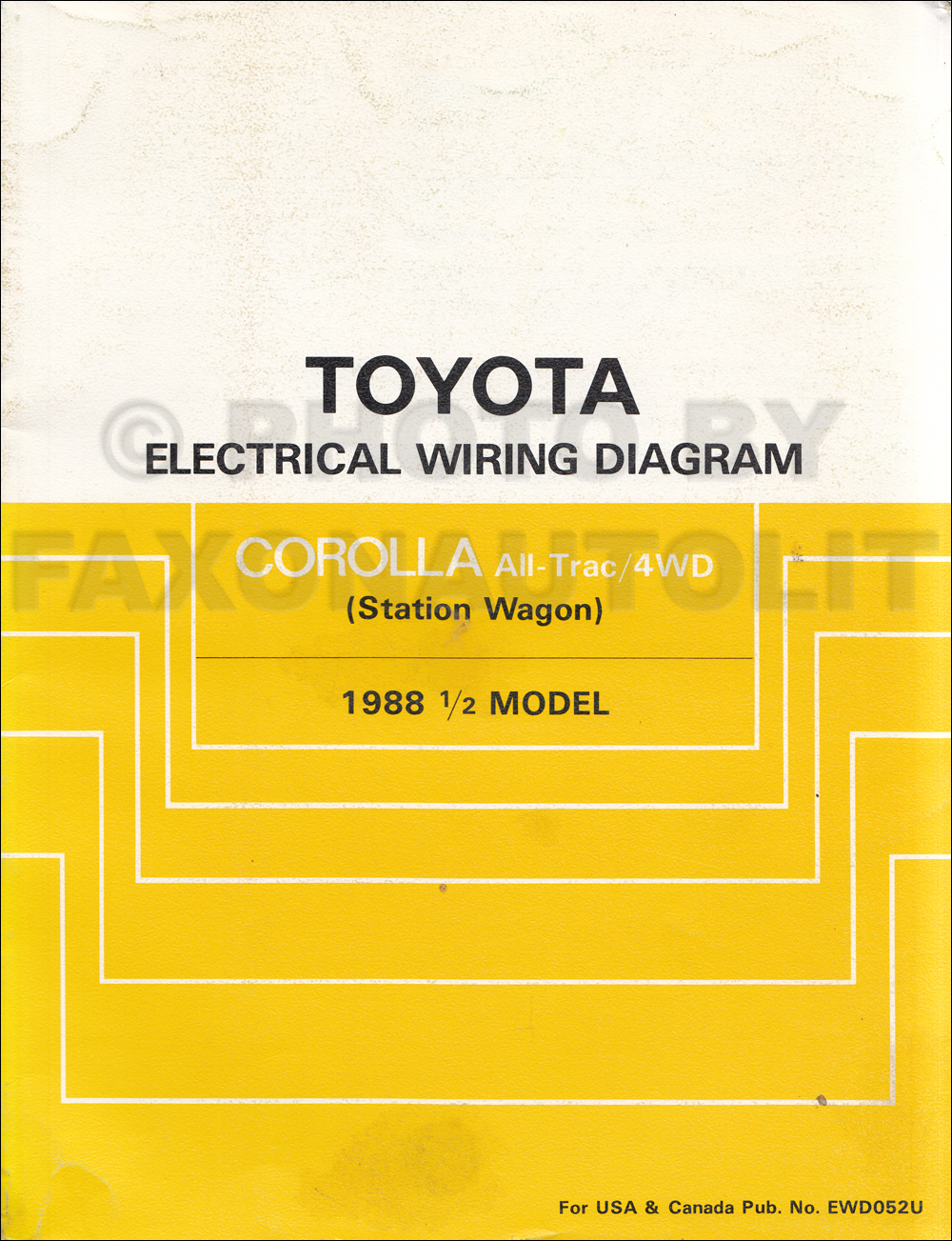 1988 Toyota Corolla All-Trac/4WD Station Wagon Wiring Diagram Manual Original