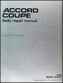 1988-1989 Honda Accord Coupe Body Repair Manual Original 