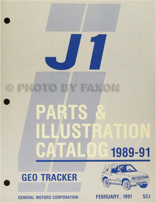 1989-1991 Chevrolet Geo Tracker Parts Book Original