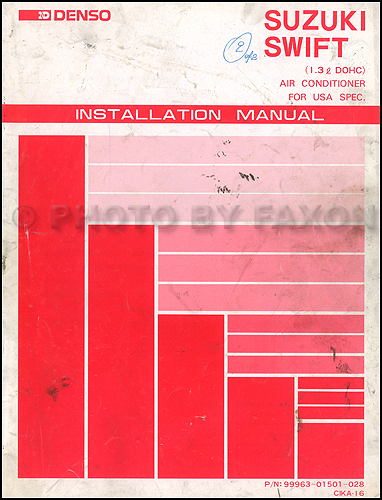 1989-1991 Suzuki Swift GTi DOHC A/C Installation Manual Original