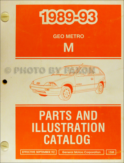 1989-1993 Geo Metro Parts Book Original