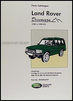 1989-1998 Land Rover Discovery Parts Book Reprint