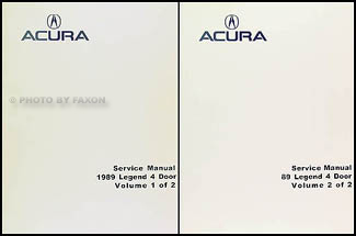 1989 Acura Legend 4 Door Shop Manual Reprint 2 Volume Set