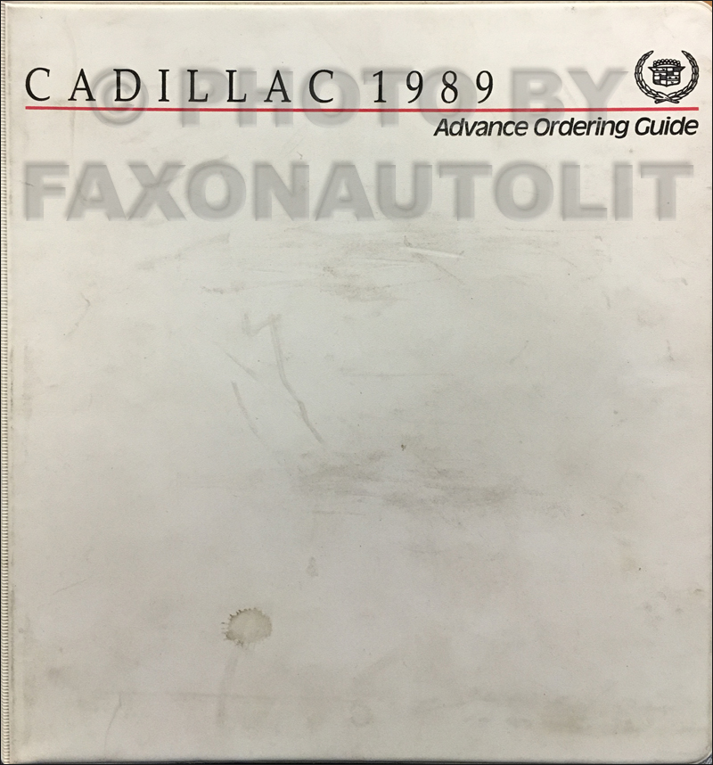 1989 Cadillac Advance Ordering Guide Original Dealer Album