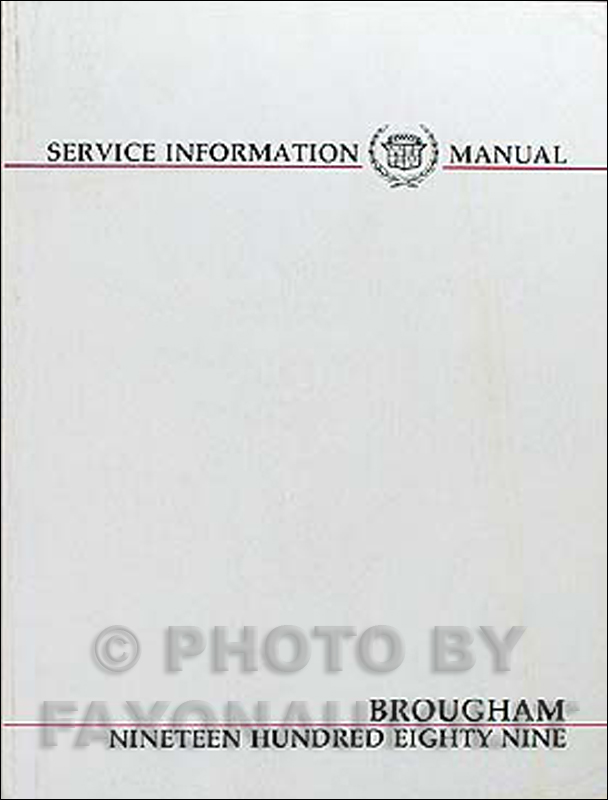 1989 Cadillac Brougham Shop Manual Original 
