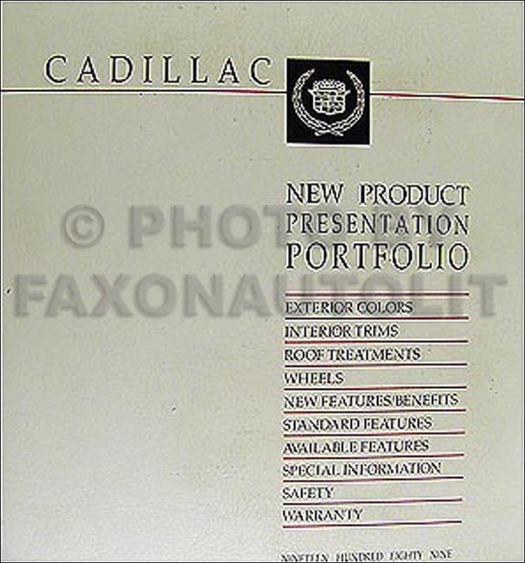 1989 Cadillac Presentation Portfolio - Data Book and Color & Upholstery Album