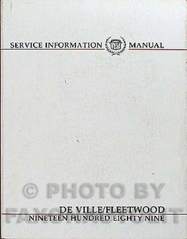 1989 Cadillac De Ville & Fleetwood Shop Manual Original