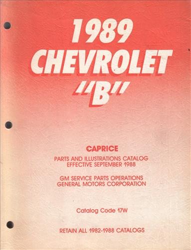 1989 Chevrolet Caprice Parts Book Original