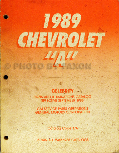 1989 only Chevrolet Celebrity Parts Book Original