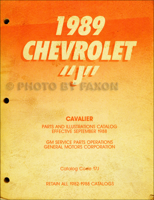 1989 only Chevrolet Cavalier Parts Book Original