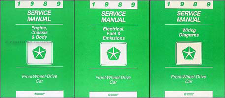1989 MoPar FWD Car Repair Manual 3 Vol Set